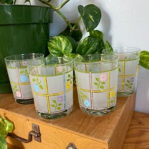 Vintage Reims Floral Patterned Glasses (4)